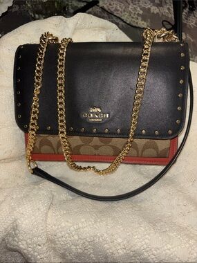 Coach Klare Chain Crossbody in Signature Canvas NWOT